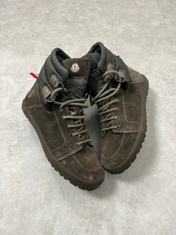 2000s Moncler Khaki Leather Boots BcprHdm 2