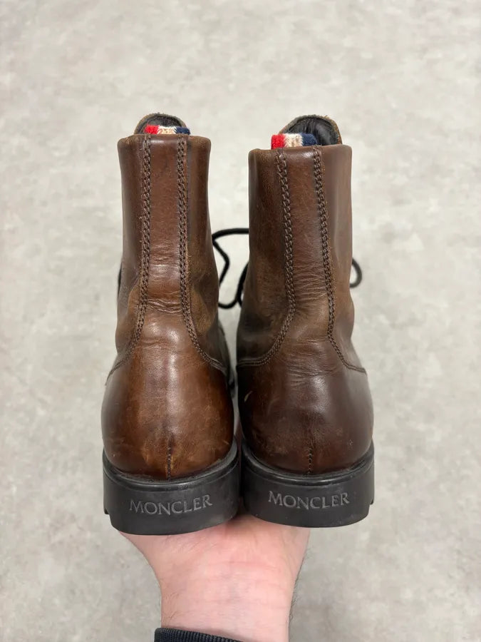 2000s Moncler Brown Leather Boots KcOgrJi 6