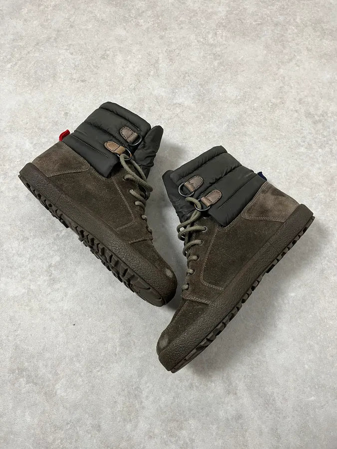 2000s Moncler Khaki Leather Boots BcprHdm 6