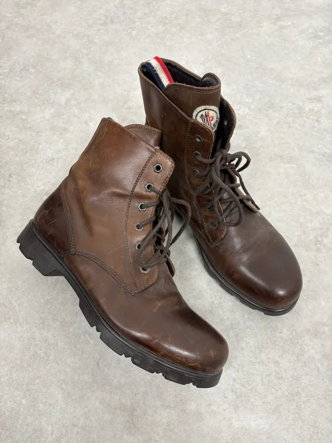 2000s Moncler Brown Leather Boots KcOgrJi 4