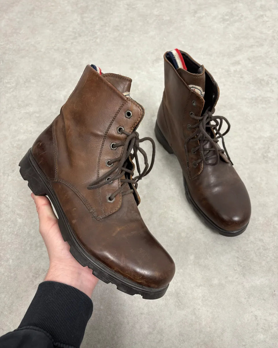 2000s Moncler Brown Leather Boots KcOgrJi 0