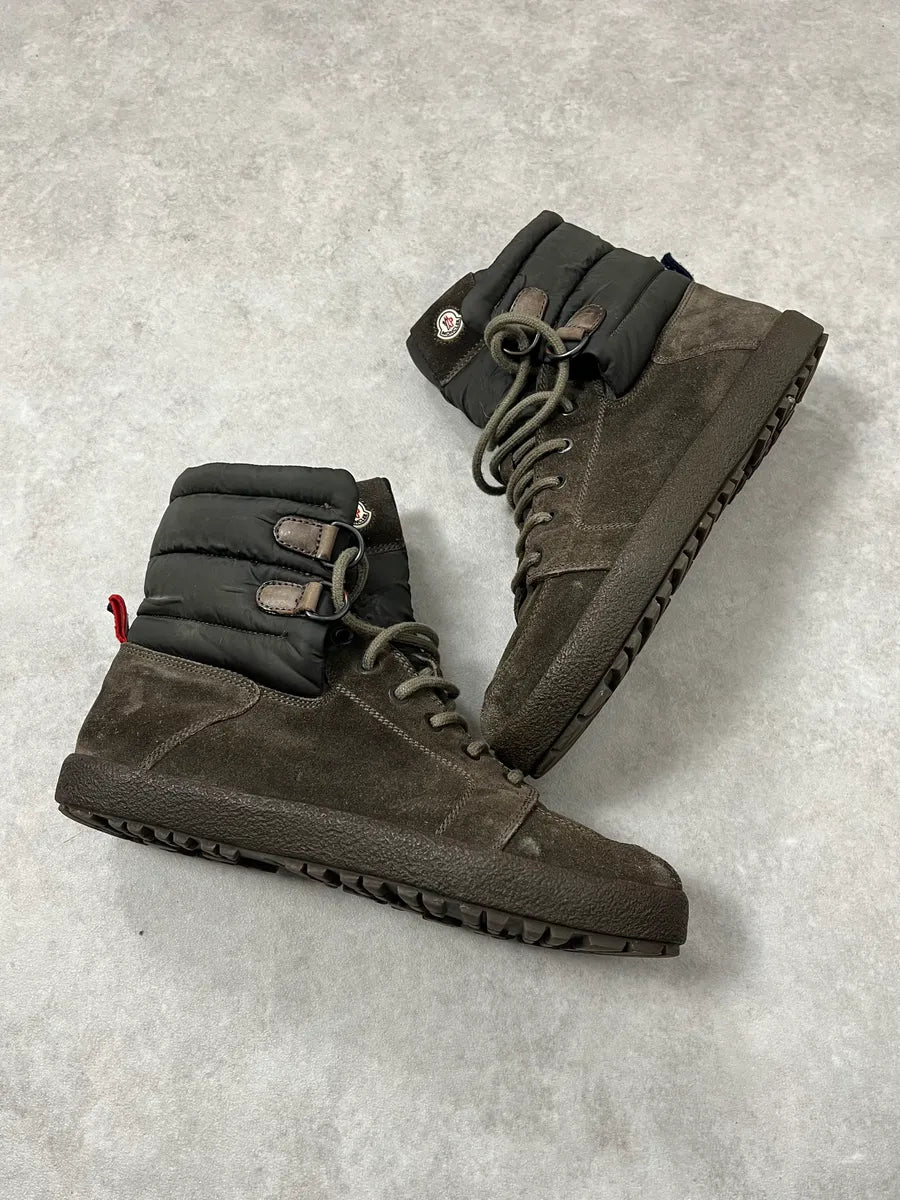 2000s Moncler Khaki Leather Boots BcprHdm 4