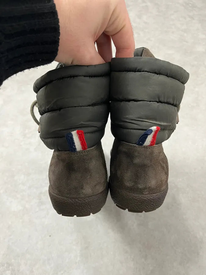 2000s Moncler Khaki Leather Boots BcprHdm 8