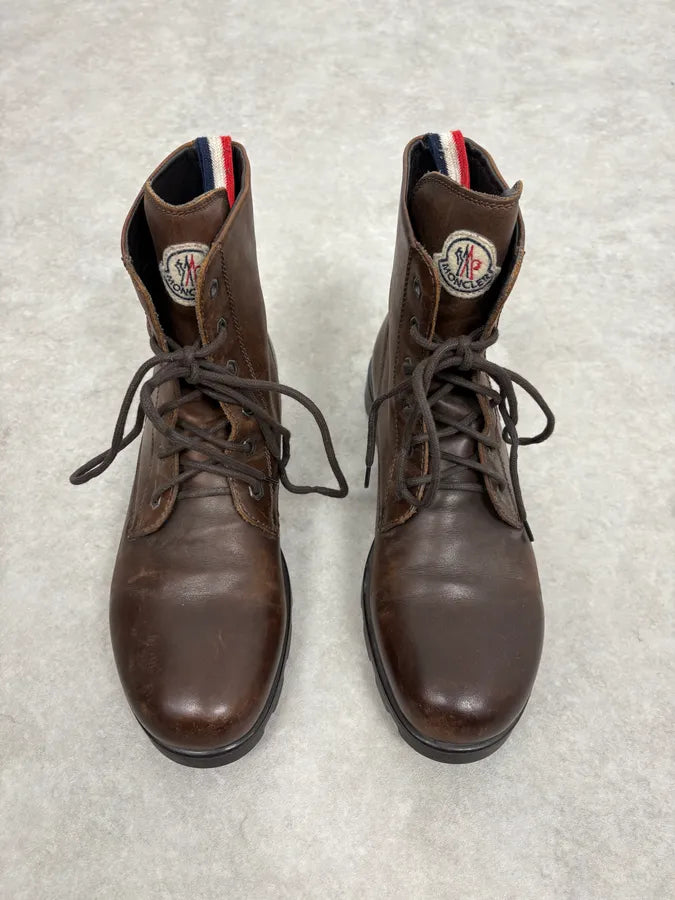2000s Moncler Brown Leather Boots KcOgrJi 1