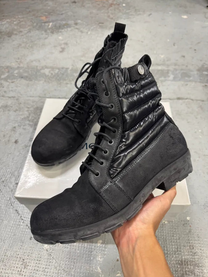 2000s Moncler Puffer Black Leather Boots FnCVYyt 0