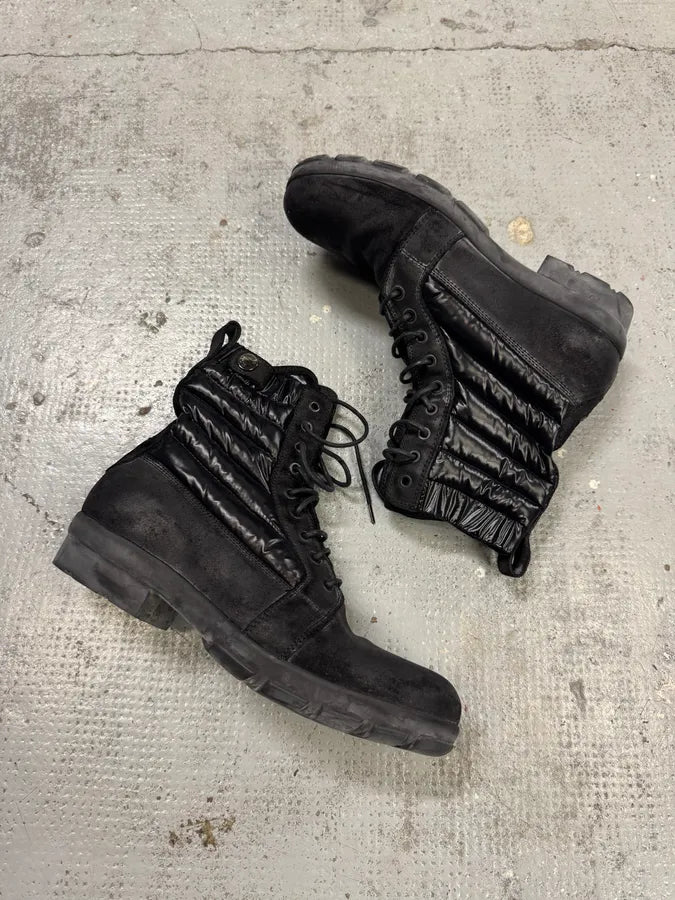 2000s Moncler Puffer Black Leather Boots FnCVYyt 1