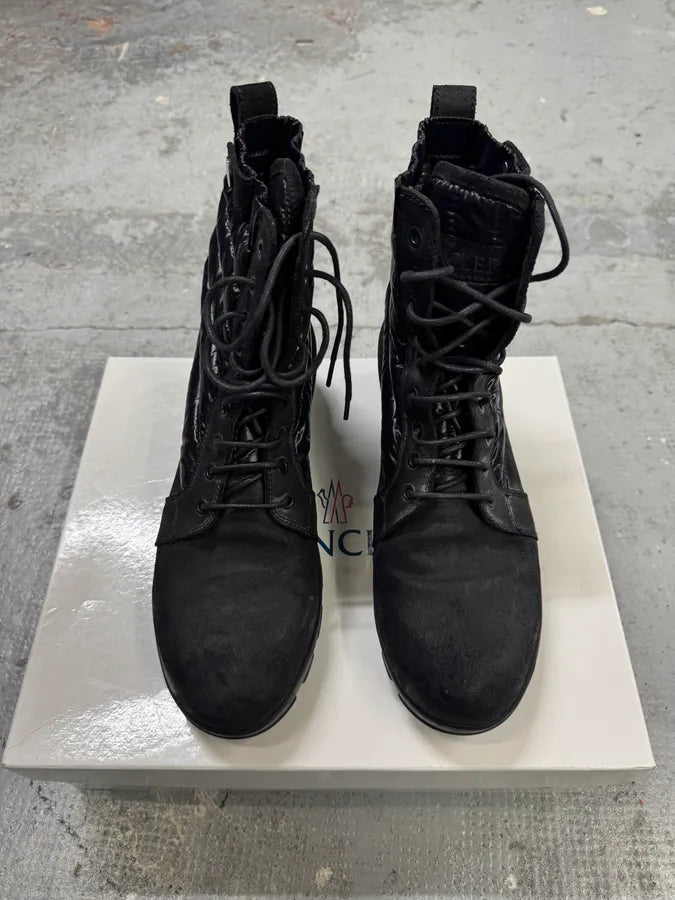 2000s Moncler Puffer Black Leather Boots FnCVYyt 3