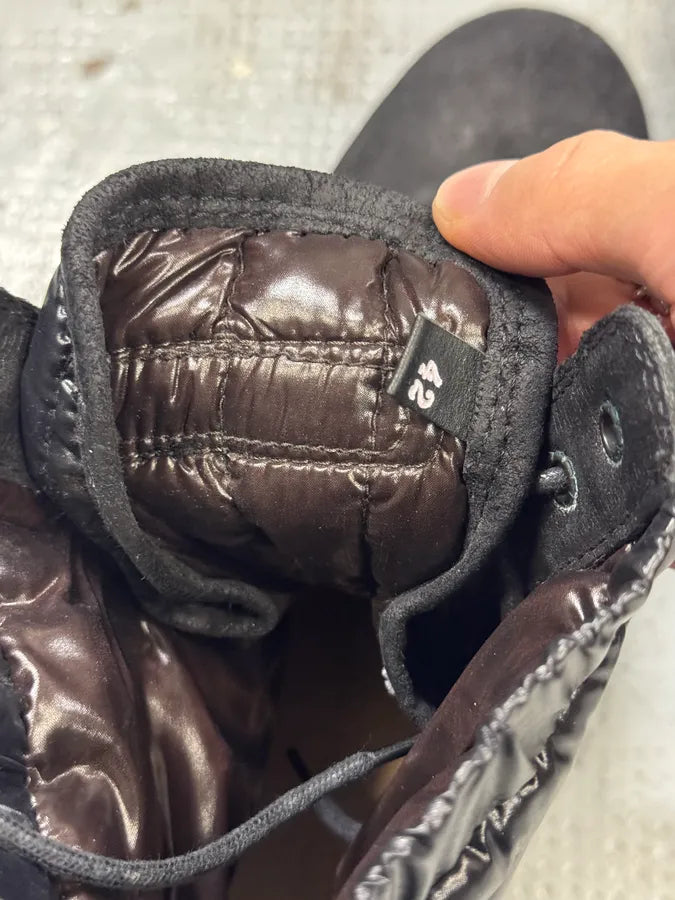 2000s Moncler Puffer Black Leather Boots FnCVYyt 7