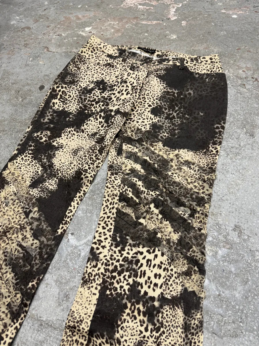 2000s Monica Magni Leopard Fur Set Jacket & Pants  (M) NKImZVI 13