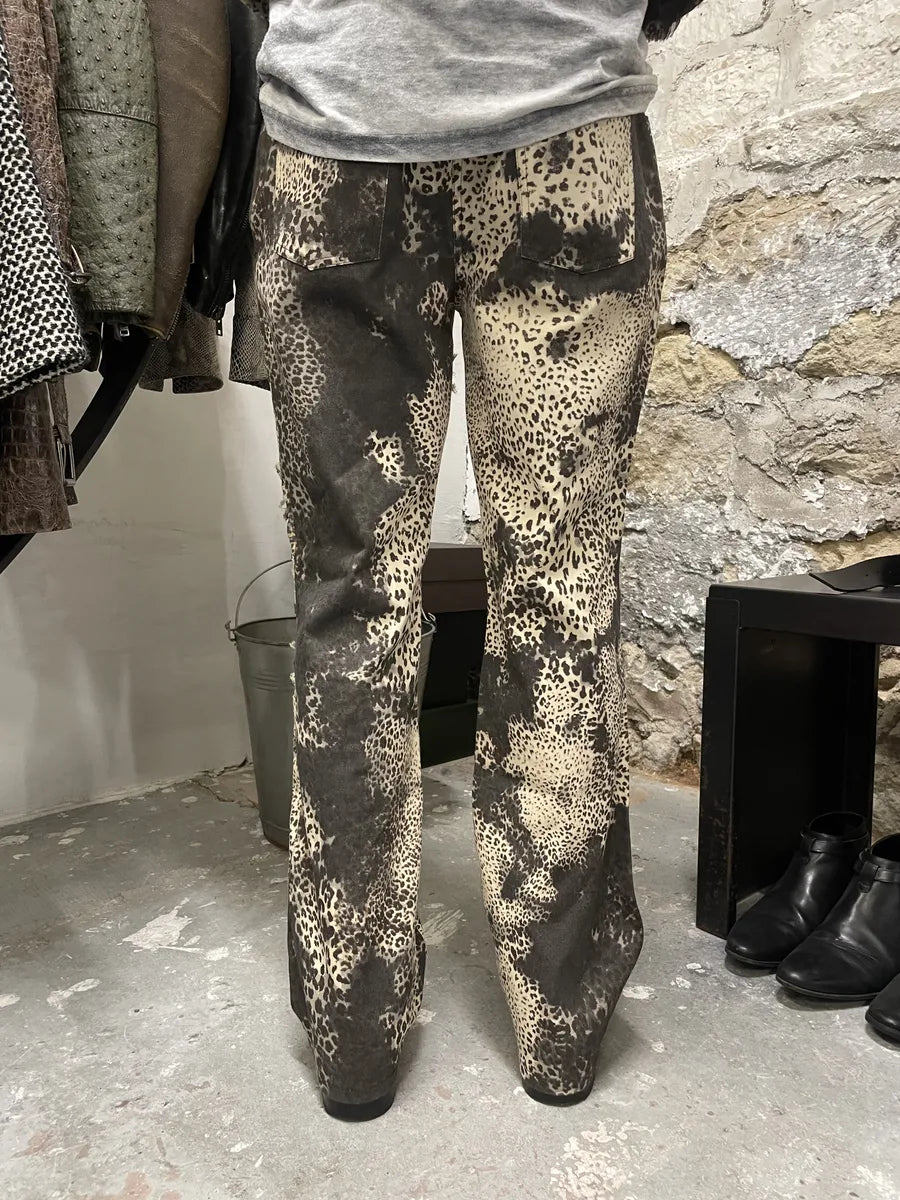 2000s Monica Magni Leopard Fur Set Jacket & Pants  (M) NKImZVI 14