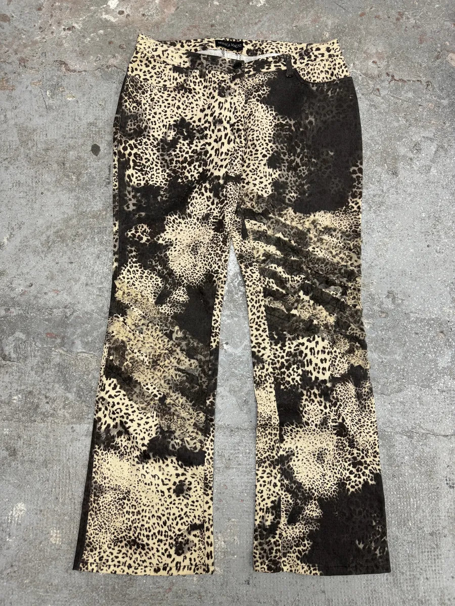2000s Monica Magni Leopard Fur Set Jacket & Pants  (M) NKImZVI 2