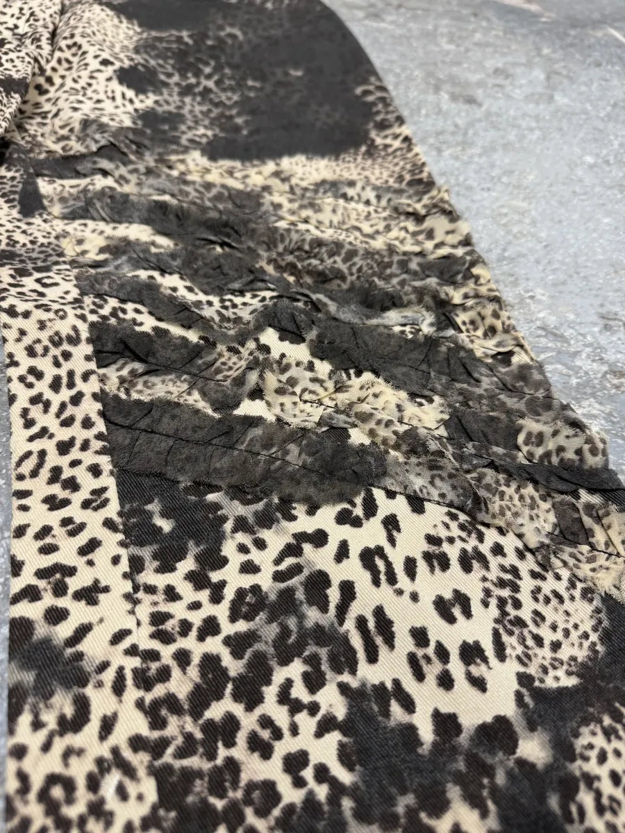 2000s Monica Magni Leopard Fur Set Jacket & Pants  (M) NKImZVI 7