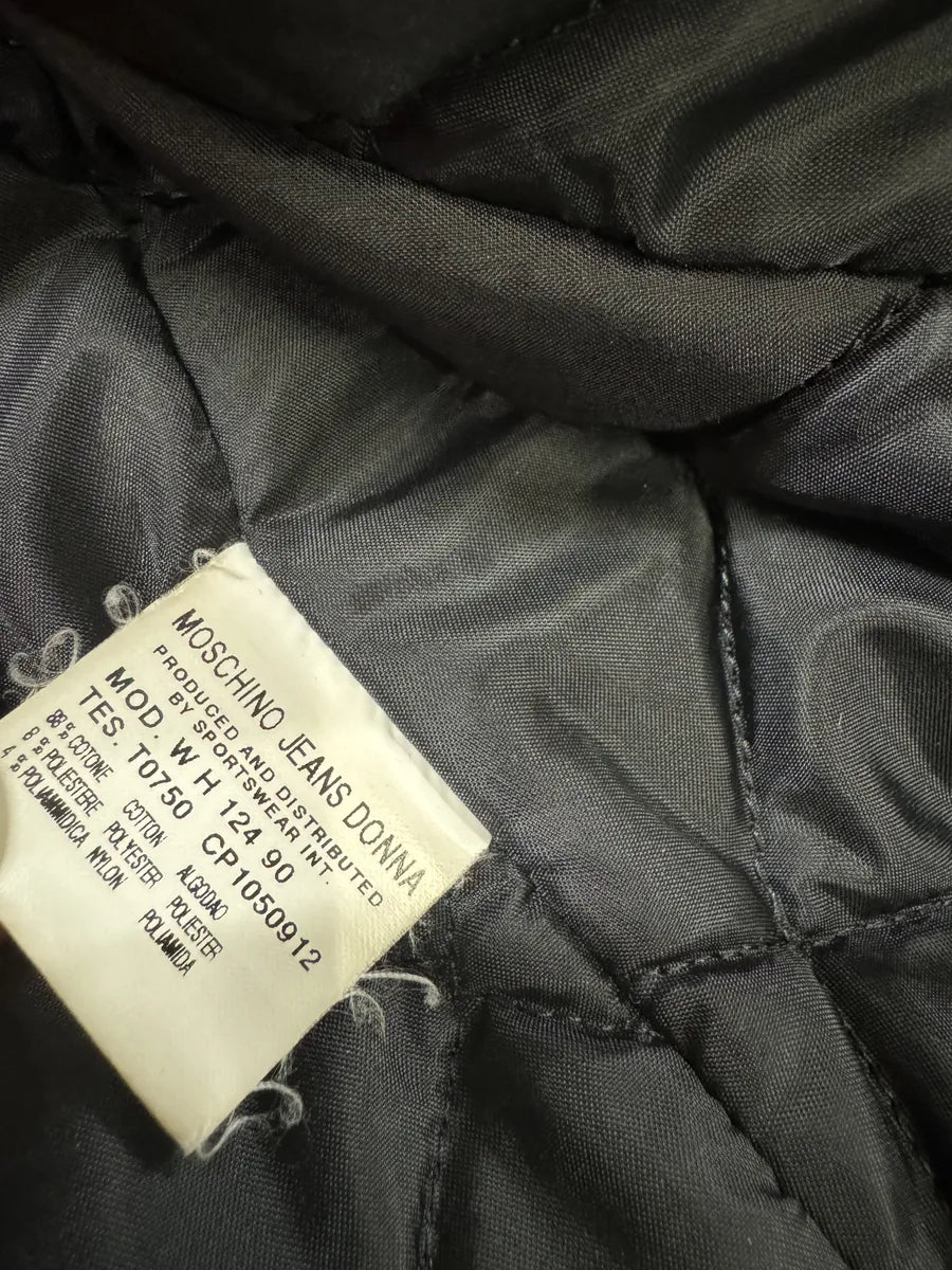 2000s Moschino Astro Fur Biker Faded Denim Jacket cmTFoLS 6