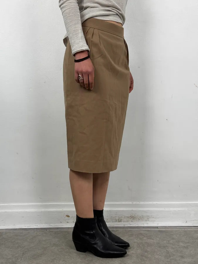 2000s Moschino Beige Classy Skirt qEaAcnX 2