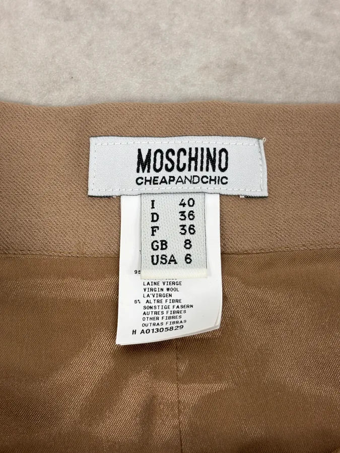 2000s Moschino Beige Classy Skirt qEaAcnX 7