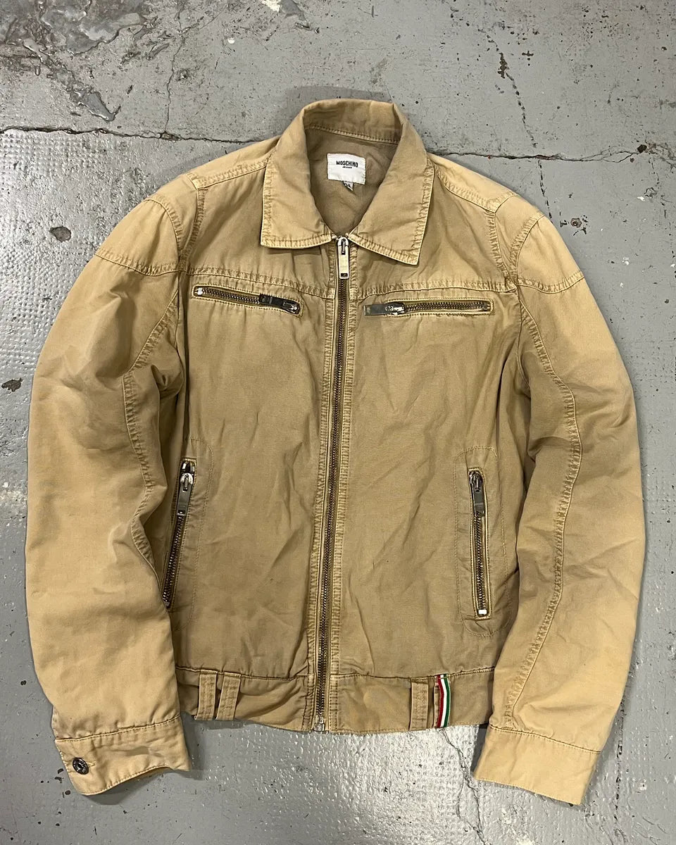 2000s Moschino Beige Utility Italian Jacket YKRPdyp 0