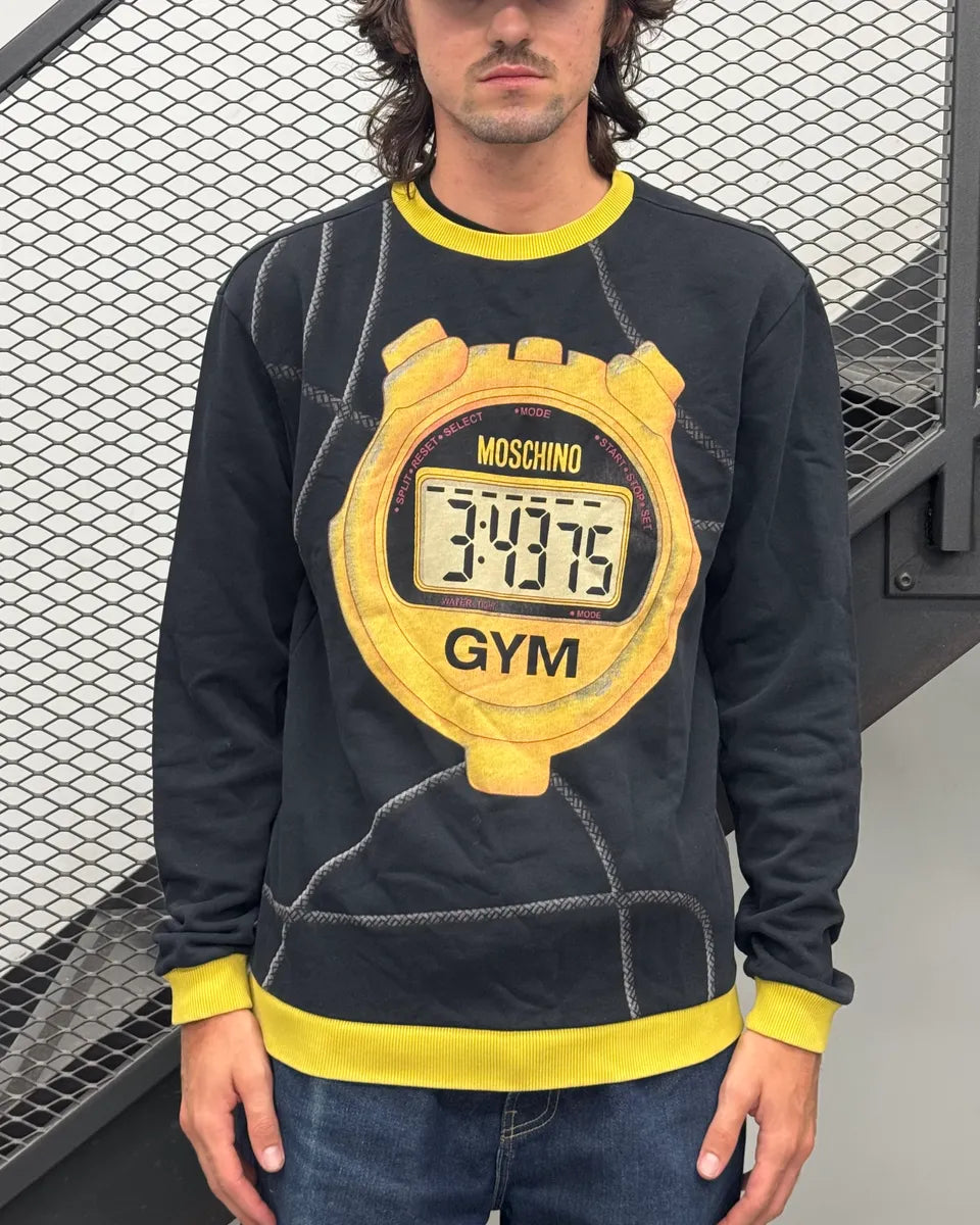 2000s Moschino Black & Yellow Timer Gym Sweater cHbkoIX 1