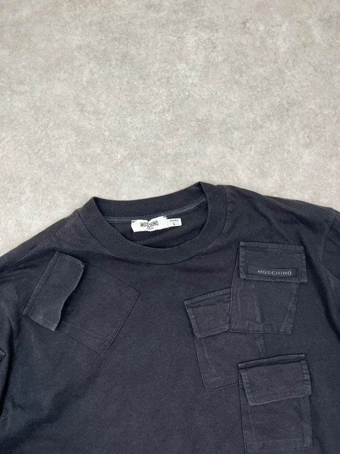 1990s Moschino Black Cargo Pocket Longsleeve CInbfWG 4