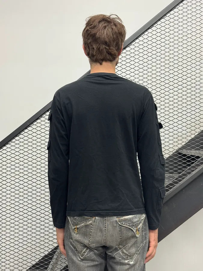 1990s Moschino Black Cargo Pocket Longsleeve CInbfWG 3