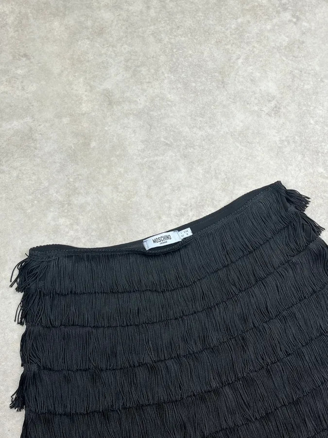 2000s Moschino Black Fringe Charleston Skirt DvsMGSo 5