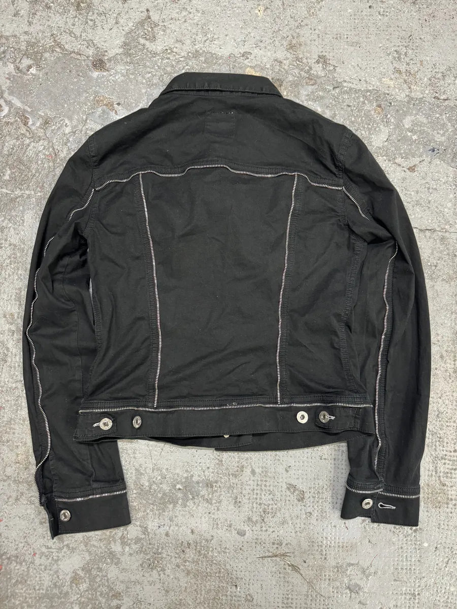 2000s Moschino Black Full Zips Avant-Garde Jacket (S) VHWLQEu 1