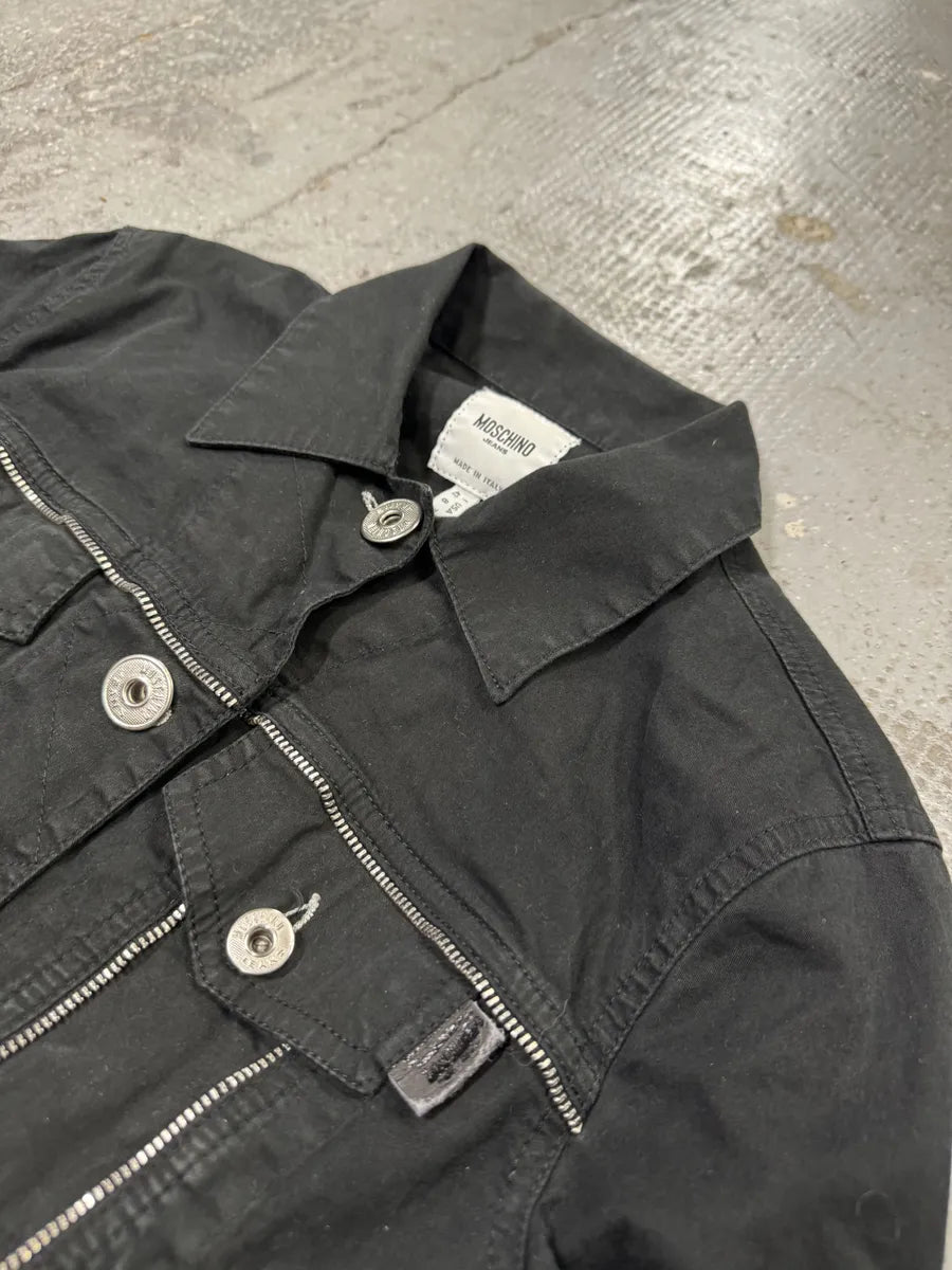 2000s Moschino Black Full Zips Avant-Garde Jacket (S) VHWLQEu 8