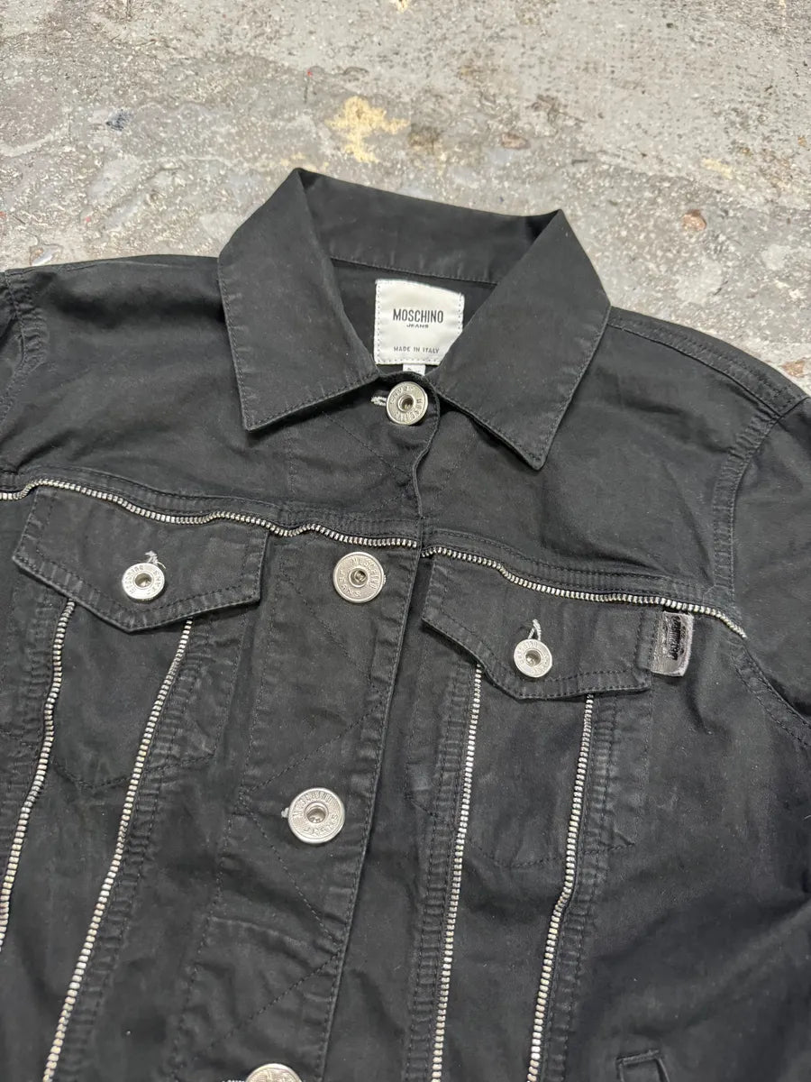 2000s Moschino Black Full Zips Avant-Garde Jacket (S) VHWLQEu 10