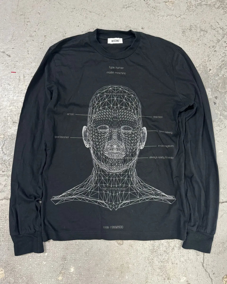 2000s Moschino Black Human Anatomy Longsleeves (M) 0