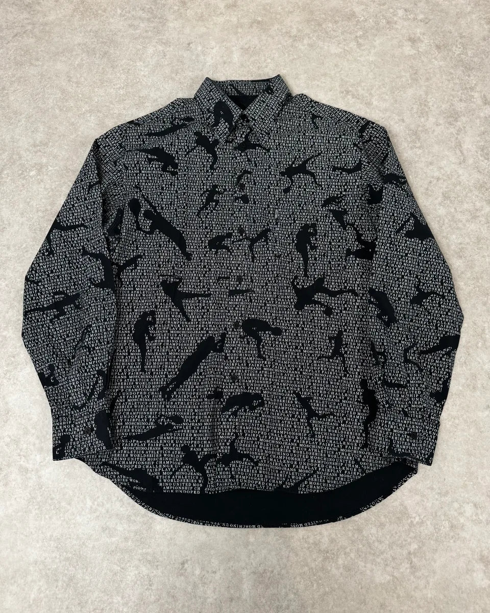 2000s Moschino Black Human Fantasy Abstract Shirt NCKsLPZ 0