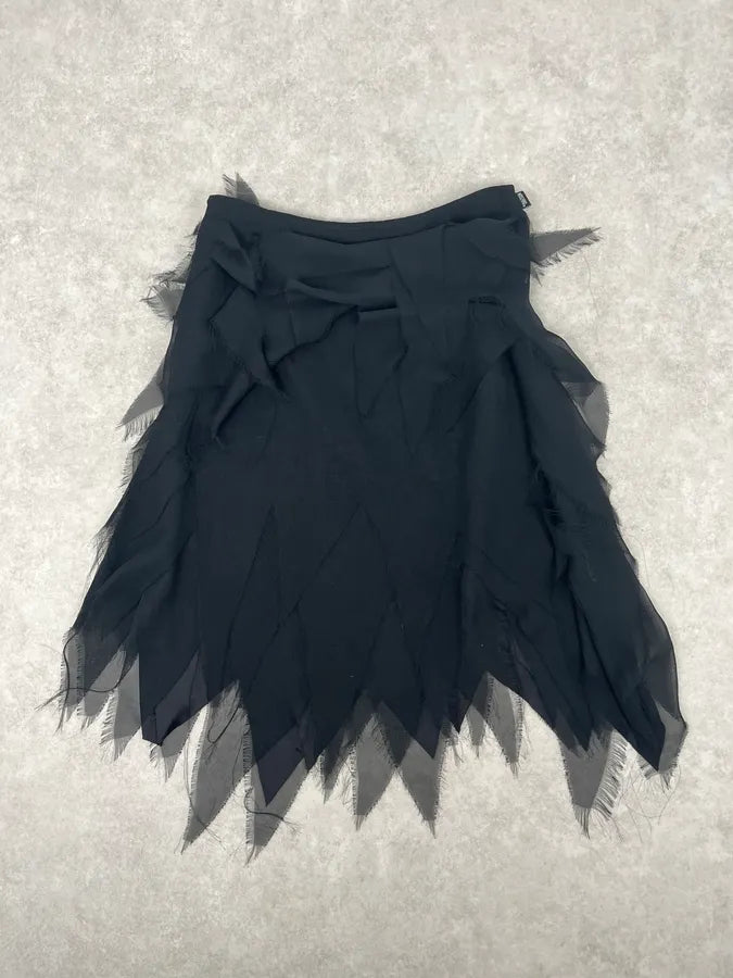 2000s Moschino Black Leaves Skirt TBARqzm 7