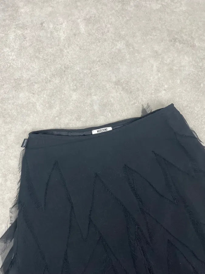 2000s Moschino Black Leaves Skirt TBARqzm 5