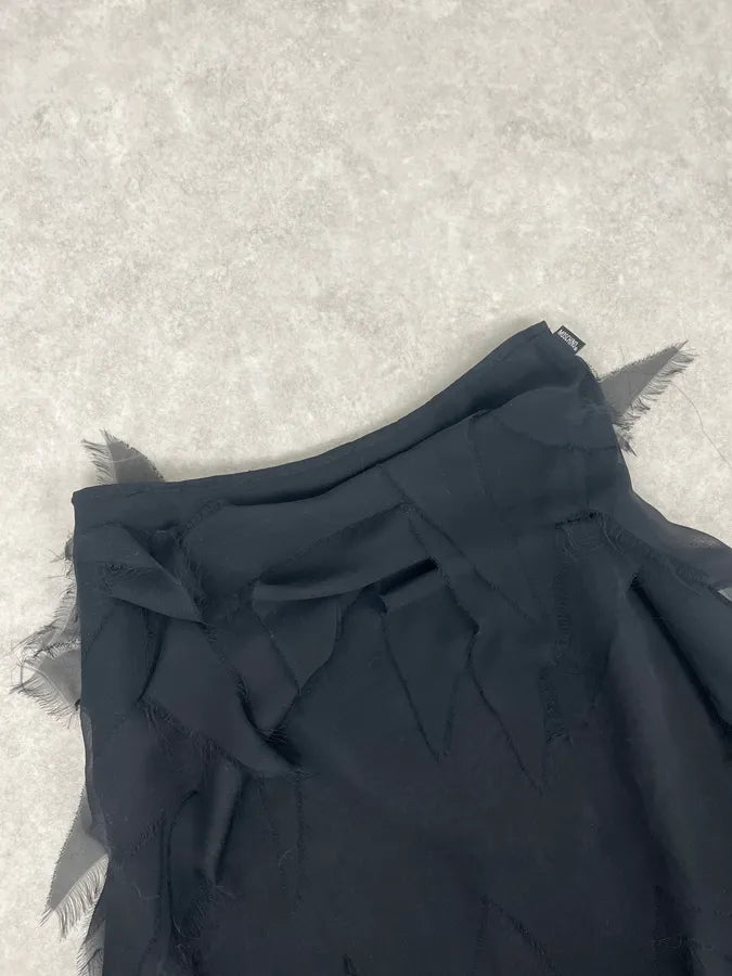 2000s Moschino Black Leaves Skirt TBARqzm 6