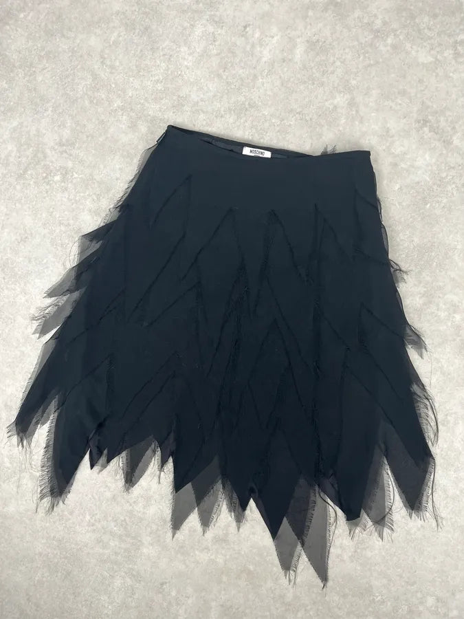 2000s Moschino Black Leaves Skirt TBARqzm 4