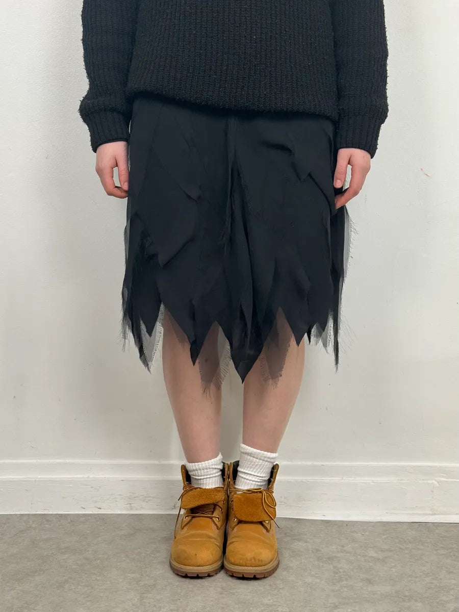 2000s Moschino Black Leaves Skirt TBARqzm 1