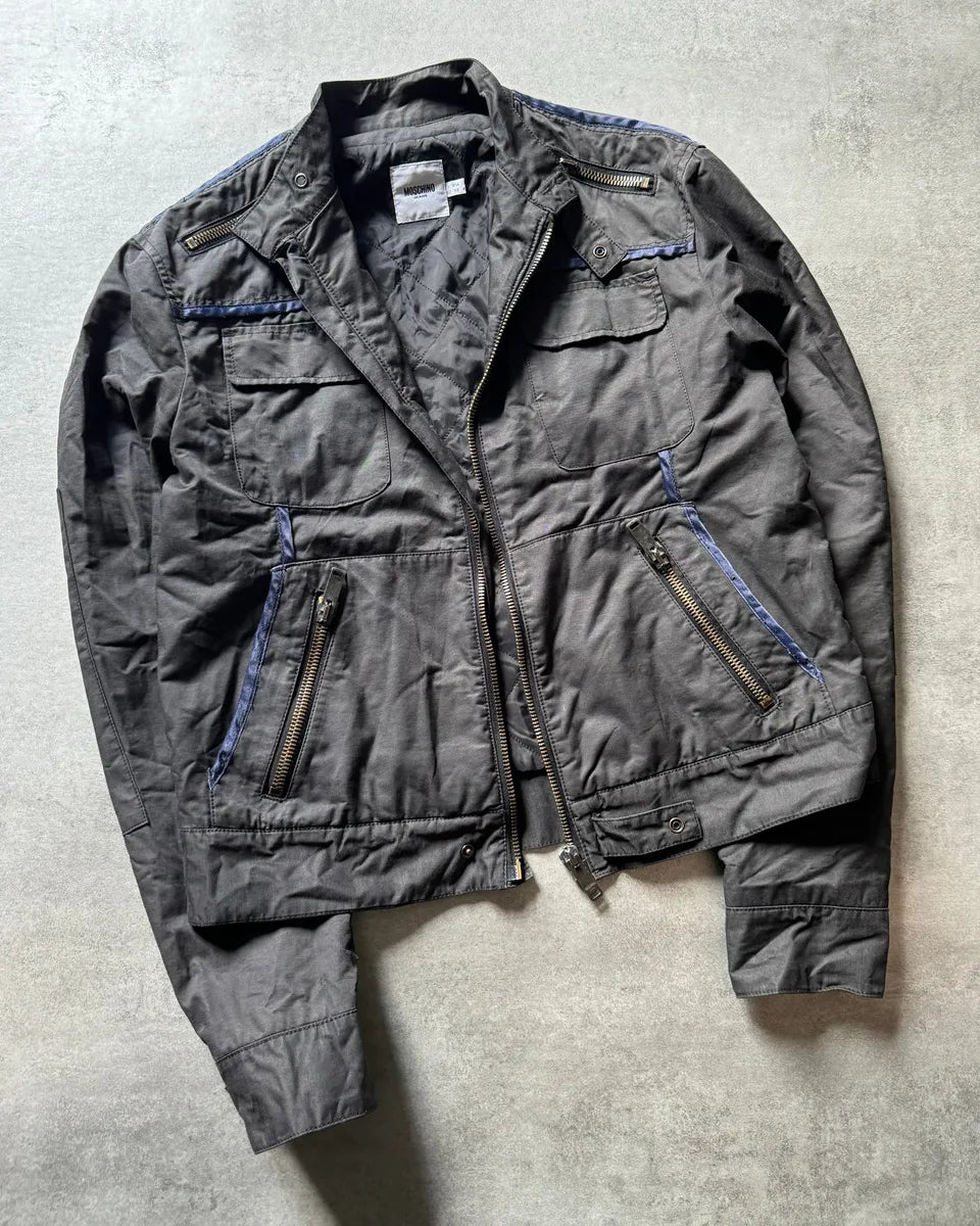 2000s Moschino Black Light Racing Utility Jacket NuuAfEA 1