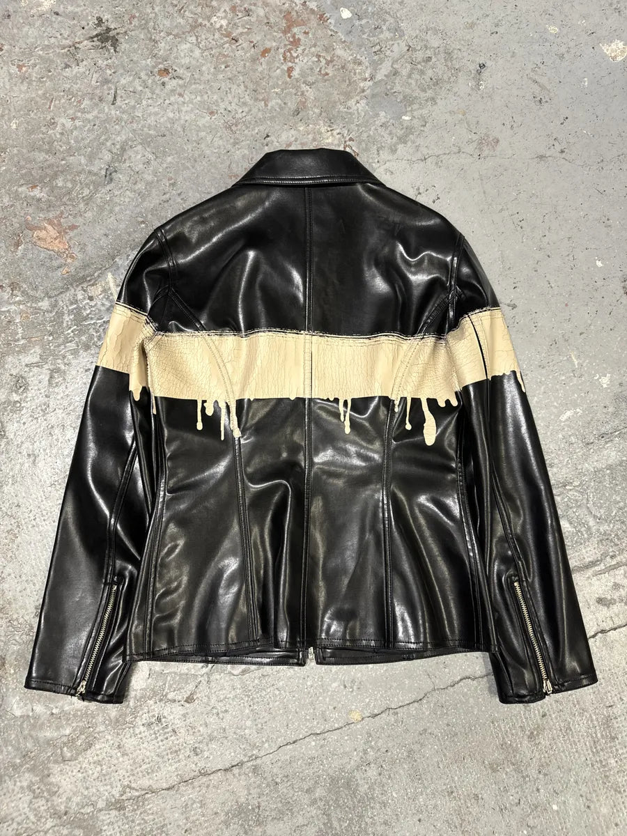 2000s Moschino Black Painted Effect Light Jacket (M/L) sjLnxGc 1