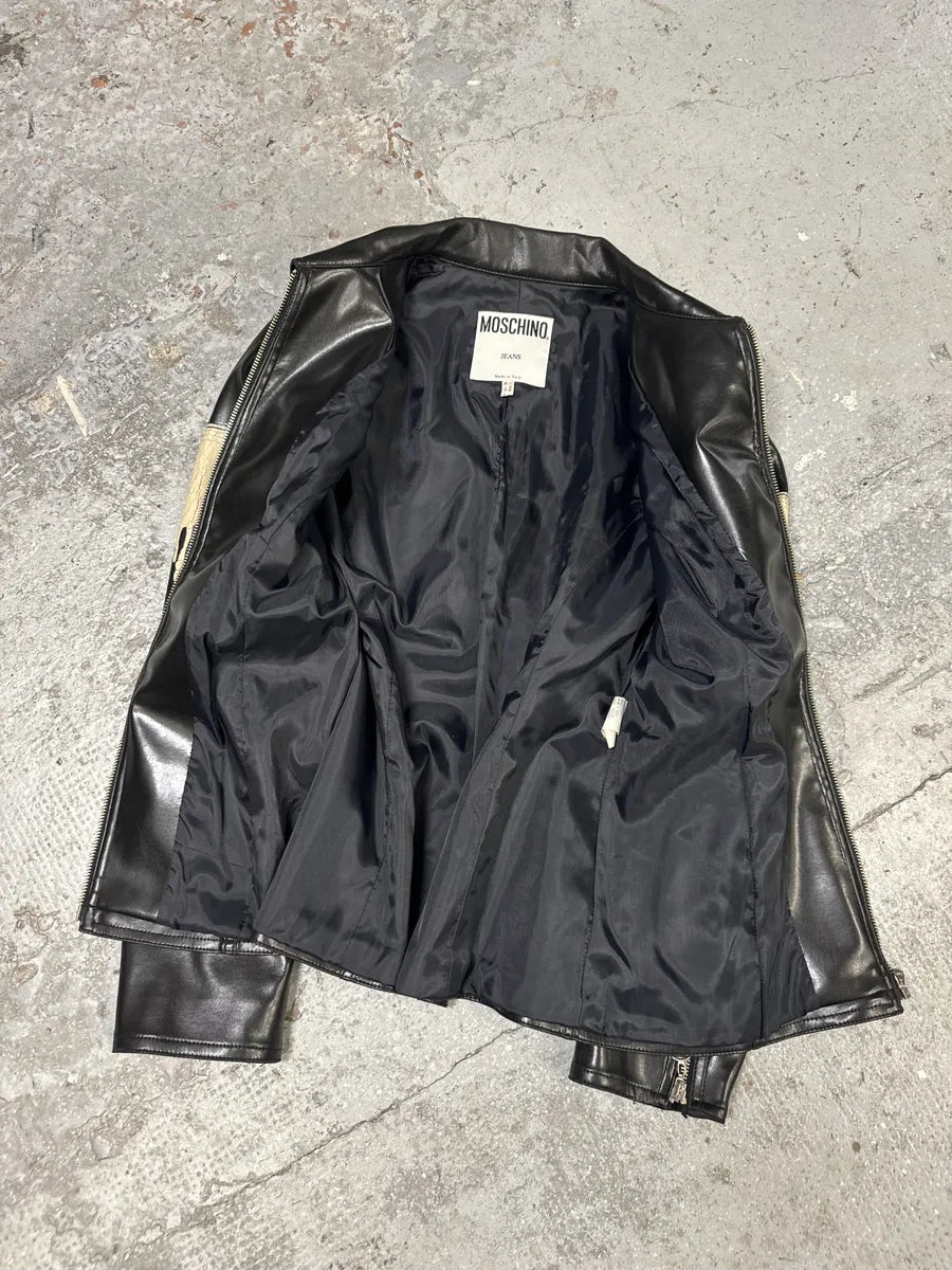 2000s Moschino Black Painted Effect Light Jacket (M/L) sjLnxGc 5