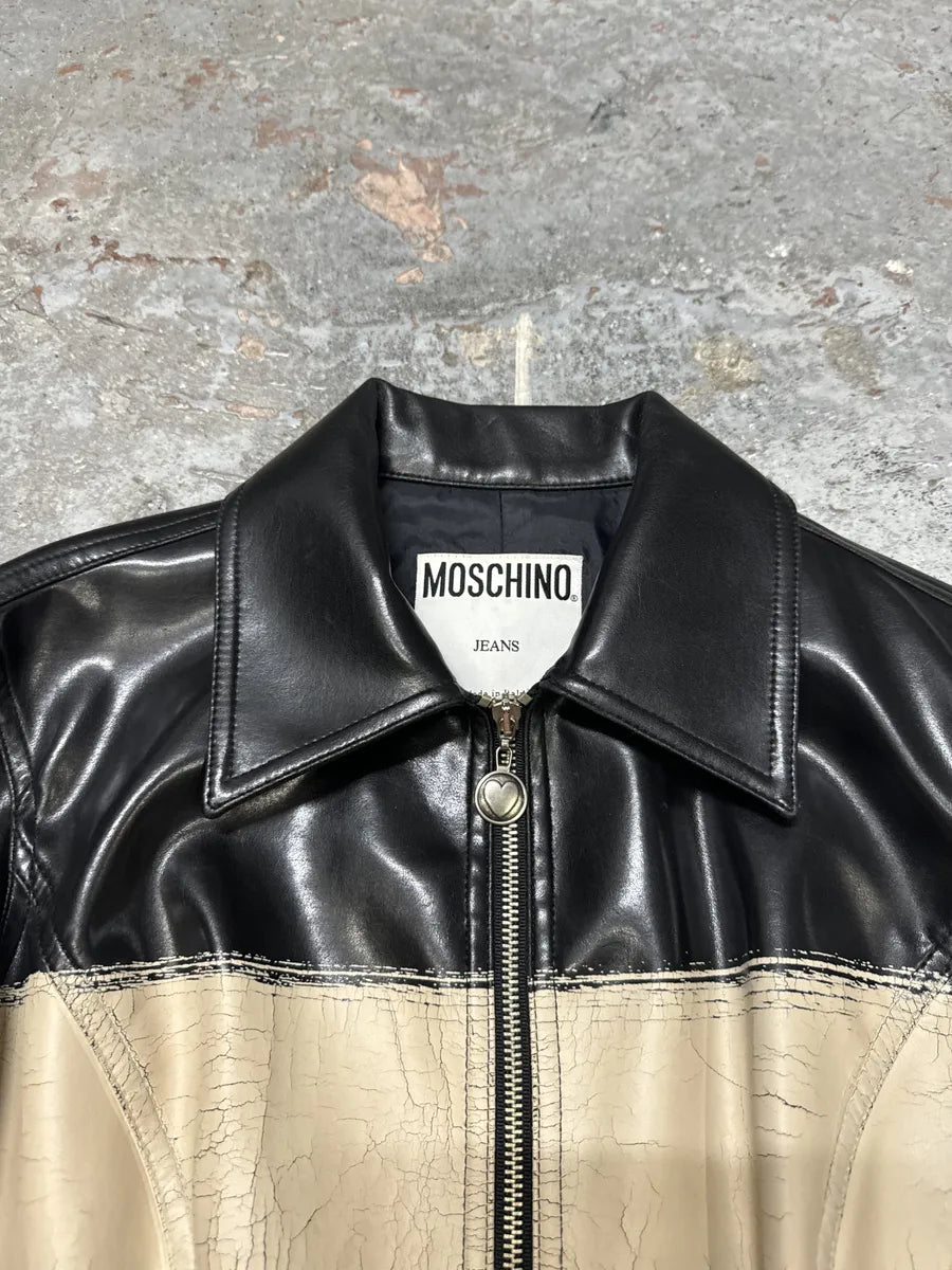 2000s Moschino Black Painted Effect Light Jacket (M/L) sjLnxGc 6