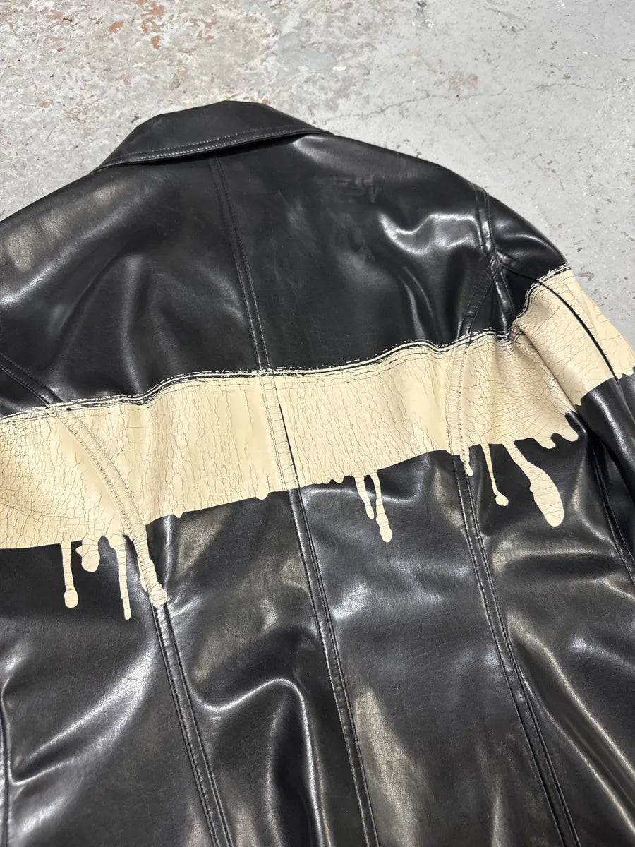 2000s Moschino Black Painted Effect Light Jacket (M/L) sjLnxGc 8