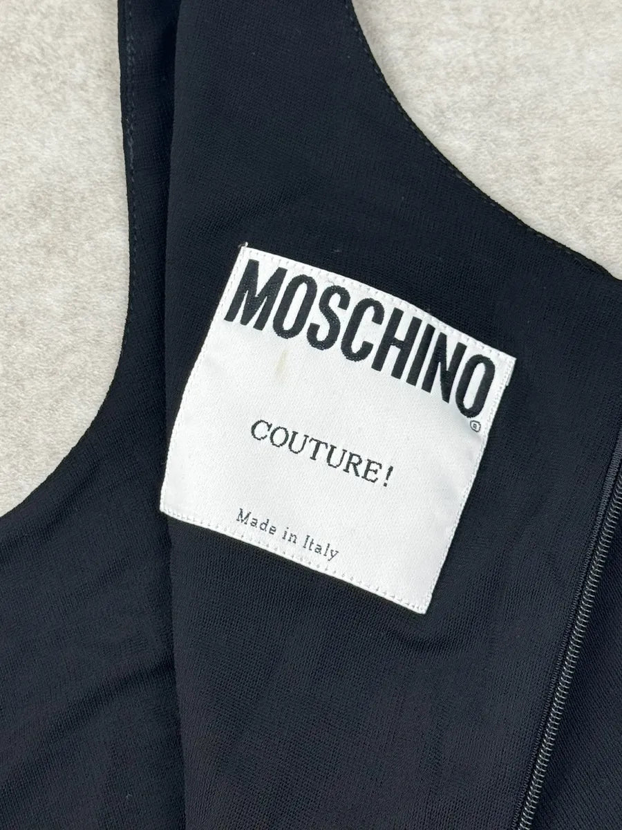 2010s Moschino Black Rayon Sleeveless Dress QyIAtlT 8