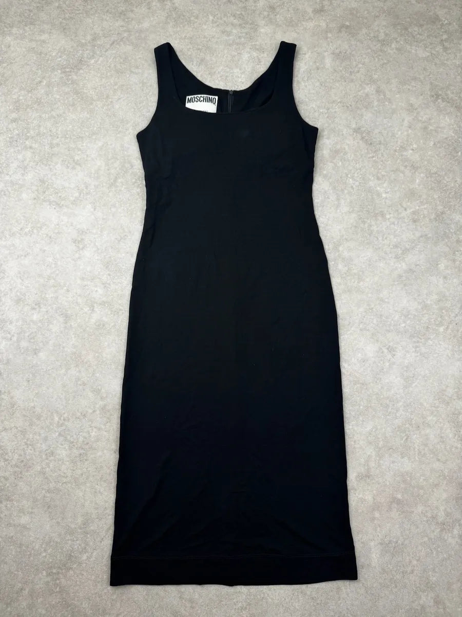 2010s Moschino Black Rayon Sleeveless Dress QyIAtlT 2