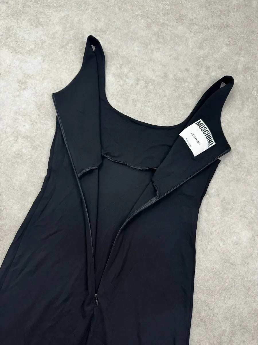 2010s Moschino Black Rayon Sleeveless Dress QyIAtlT 6