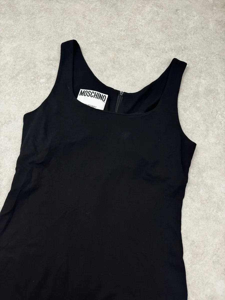 2010s Moschino Black Rayon Sleeveless Dress QyIAtlT 3