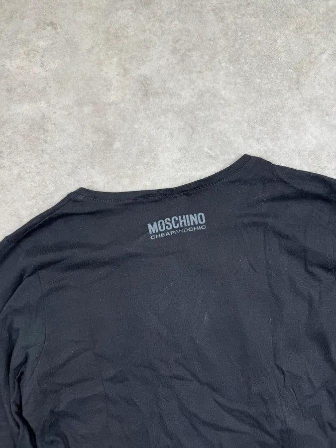 2000s Moschino Black Scary Heart Longsleeve vLYyUCu 5