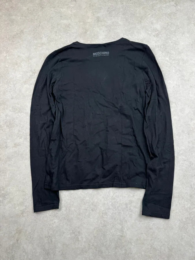 2000s Moschino Black Scary Heart Longsleeve vLYyUCu 4