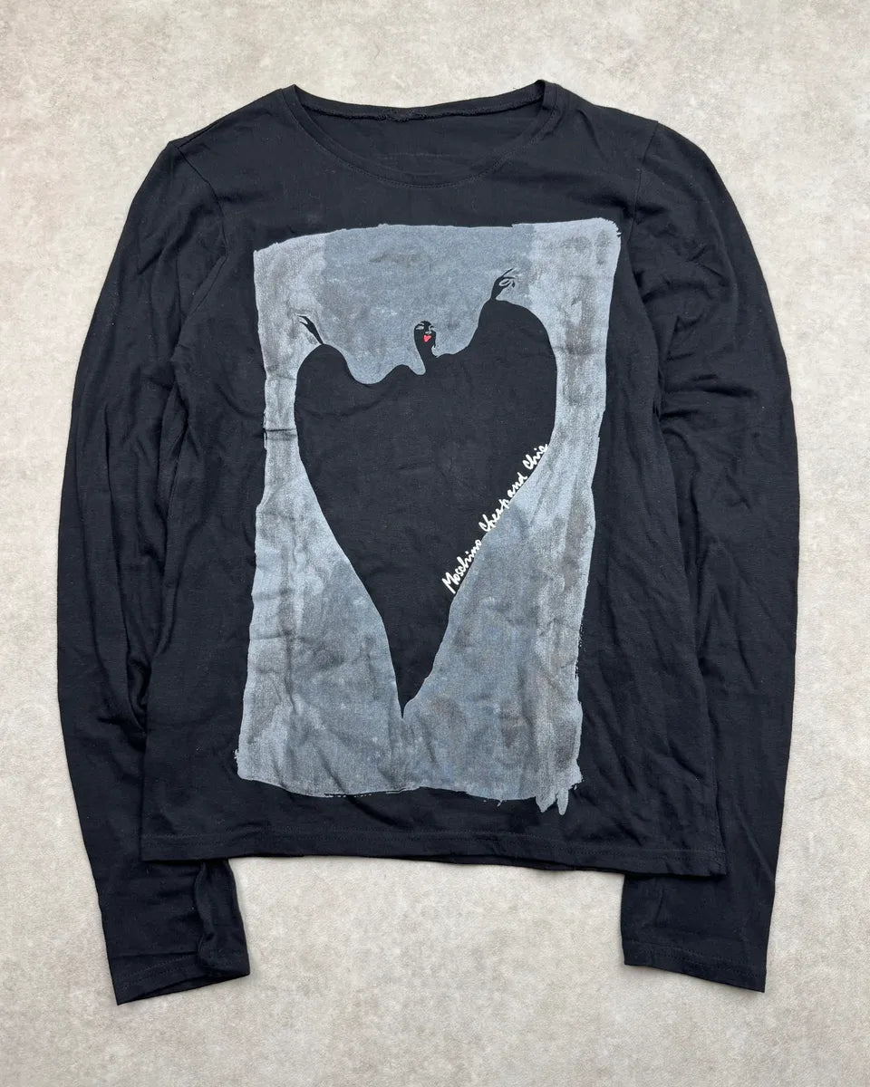 2000s Moschino Black Scary Heart Longsleeve vLYyUCu 0