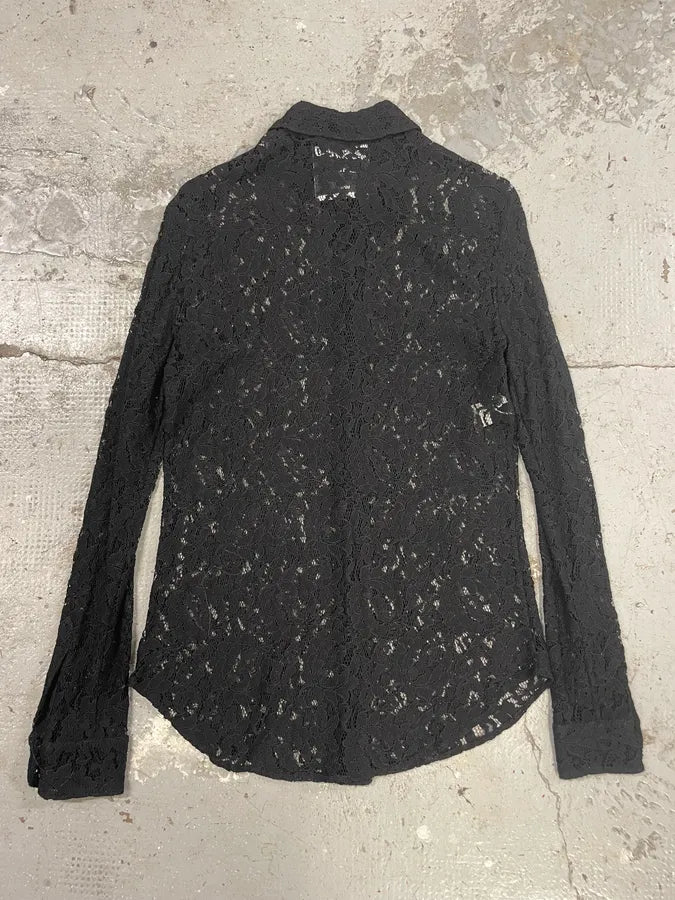 2000s Moschino Black Silk Flowers Shirt (XS/S) WcunxEs 3