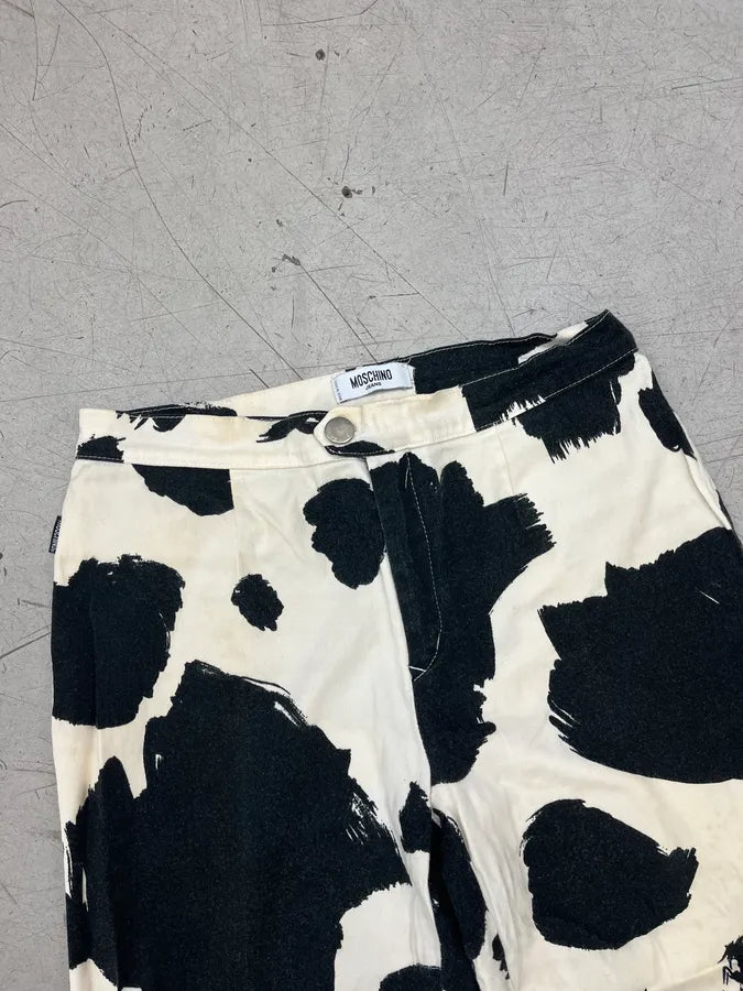 2000s Moschino Black White Cow Print Pants GzfSkke 5