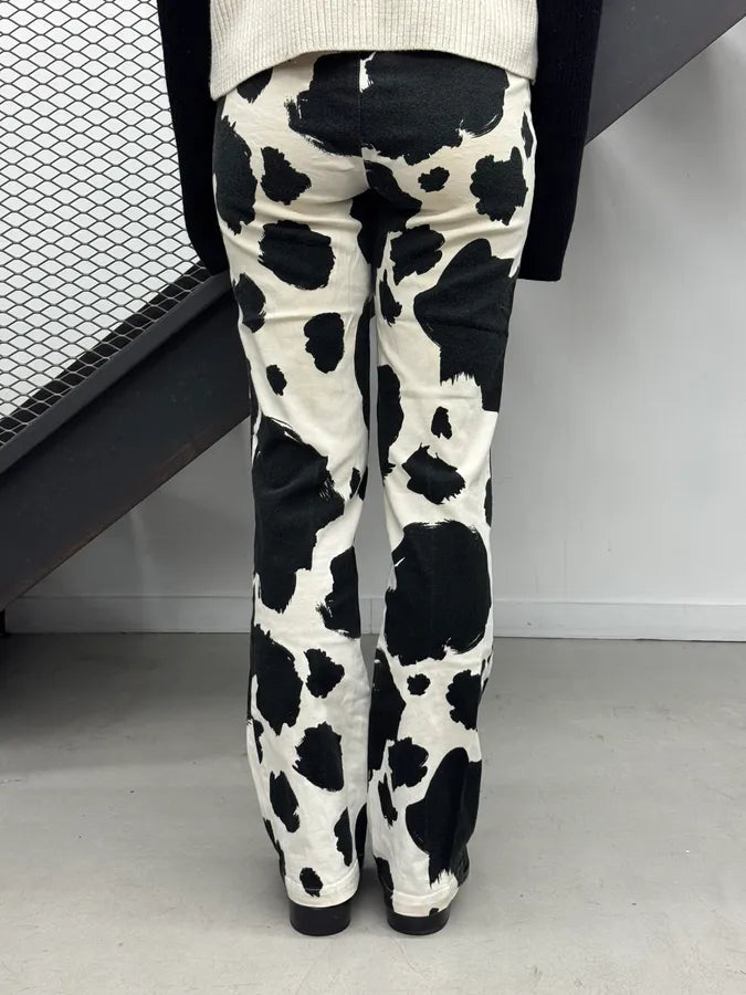 2000s Moschino Black White Cow Print Pants GzfSkke 3