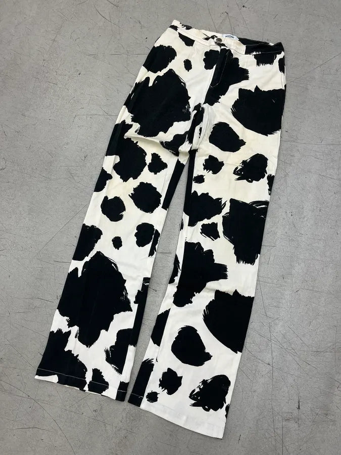 2000s Moschino Black White Cow Print Pants GzfSkke 6